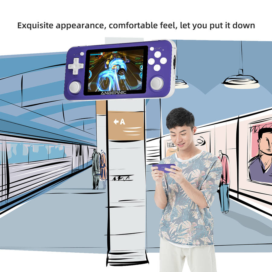 ANBERNIC RG351P 64GB 2500 Games IPS HD Handheld Game Console Support for PSP PS1 N64 GBA GBC MD NEOGEO FC Games Player 64Bit RK3326 Linux System OCA Full Fit Screen