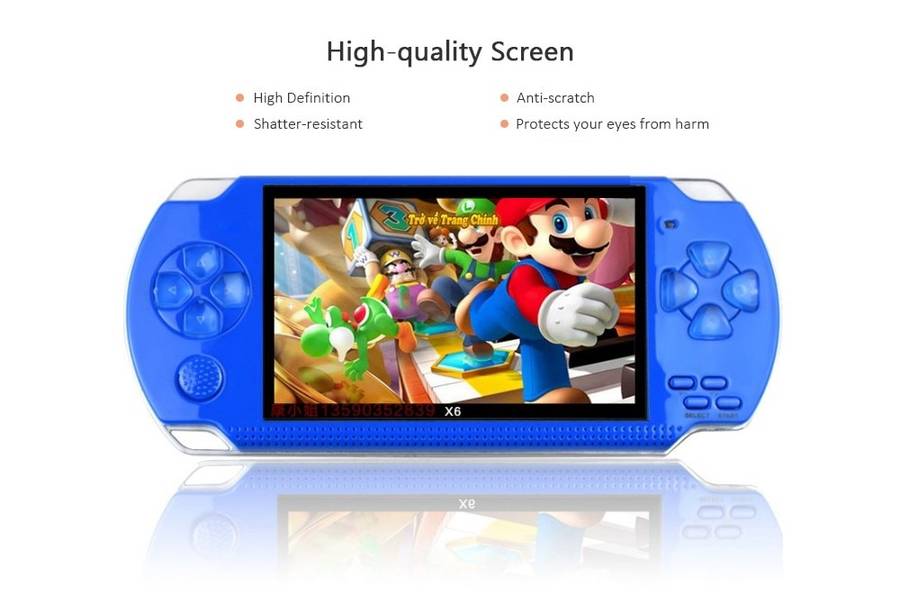 X6 8GB 128-bit 10000+ Games 4.3 inch PSP High Definition Retro Handheld Video Game Console Game Player