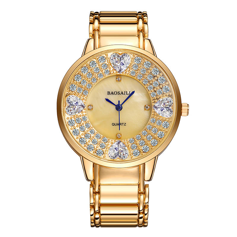 BAOSAILI BSL1036 Shining Ladies Wrist Watch Heart Imitation Diamond Quar