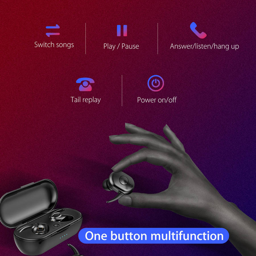 T12S bluetooth 5.0 TWS Headset Hifi Binaural Call Noise Cancelling Waterproof True Wireless Earphone With Mic