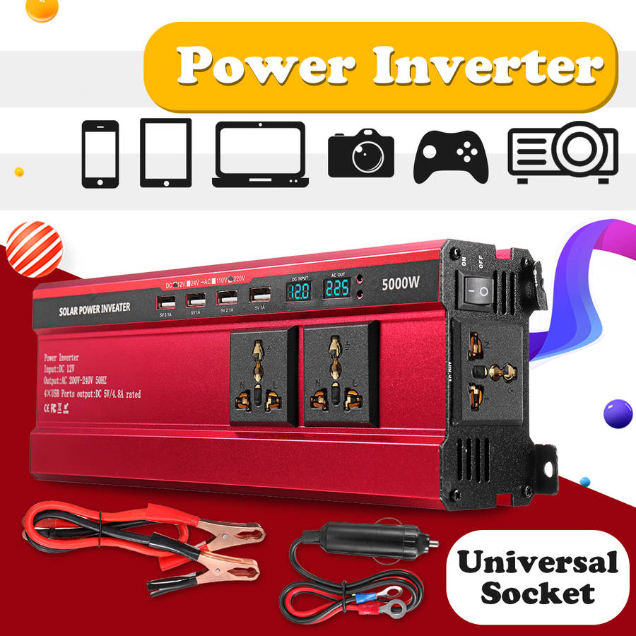 5000W Peak Solar Power Inverter DC 12V/24V To AC 110V/220V Modified Sine Wave Converter