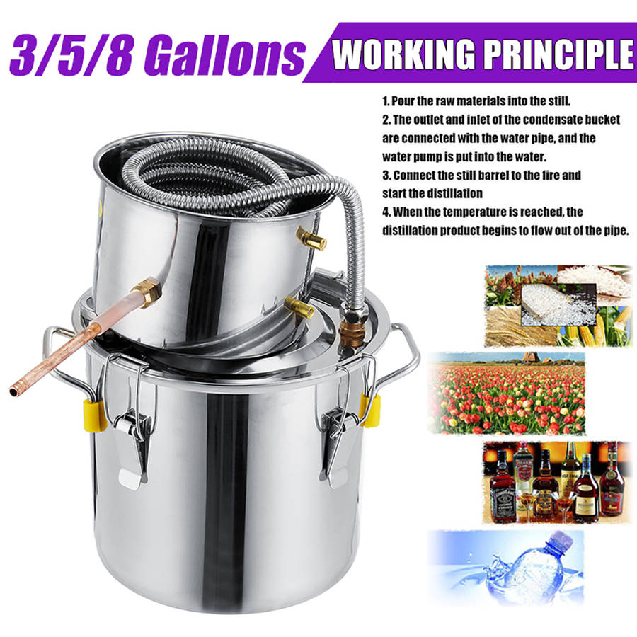 3GAL/5GAL/8GAL Water Distiller Alcohol Distiller Stainless Boiler Making Equipment Kit
