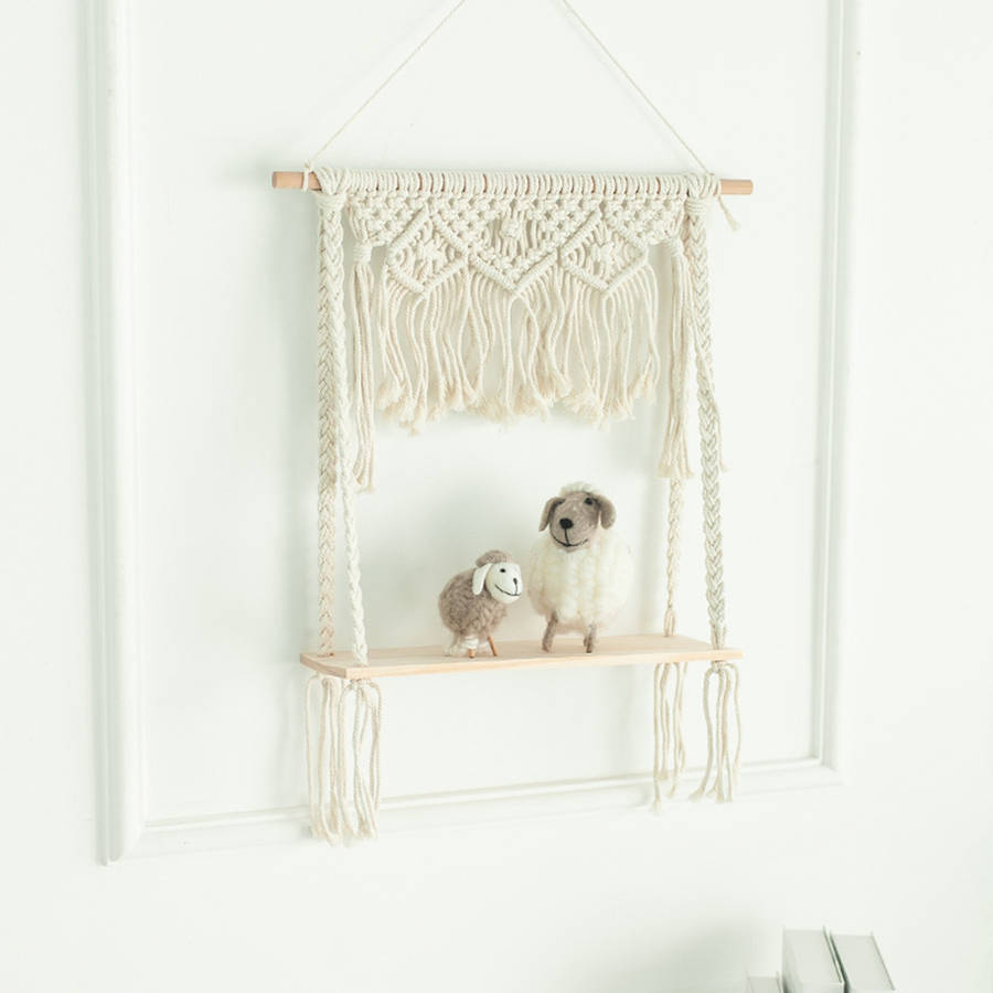 woven macrame boho plant hanger holder tapestry wall hanging art for home wall storage decor