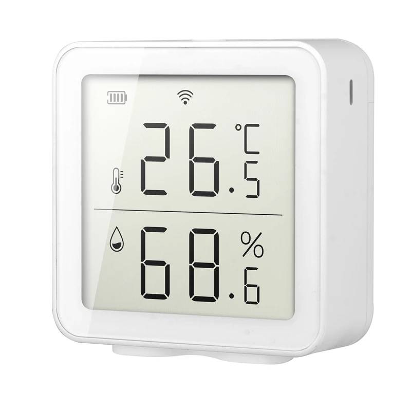 Tuya Wifi Temperature Humidity Smart Sensor Clock Digital Display Remote Control Thermometer Support