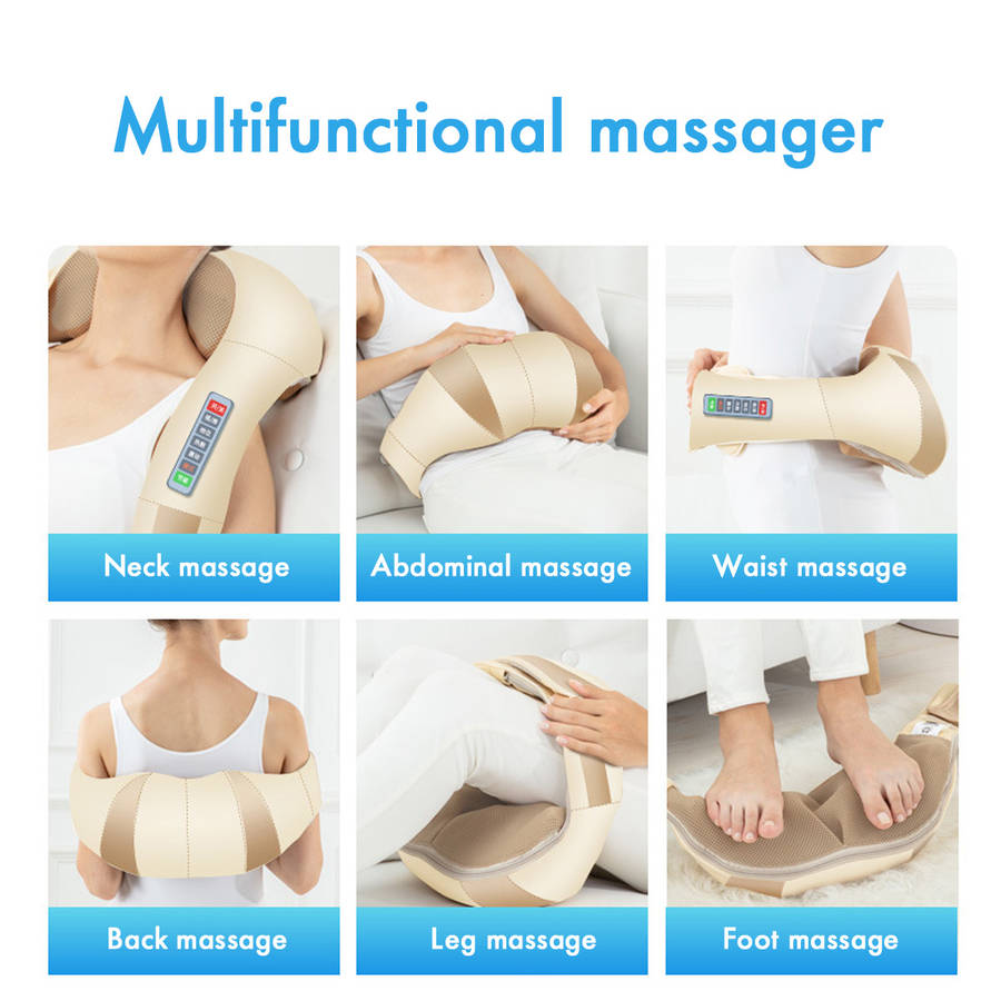 8d infrared heating electric neck massager shoulder deep kneading shiatsu massager