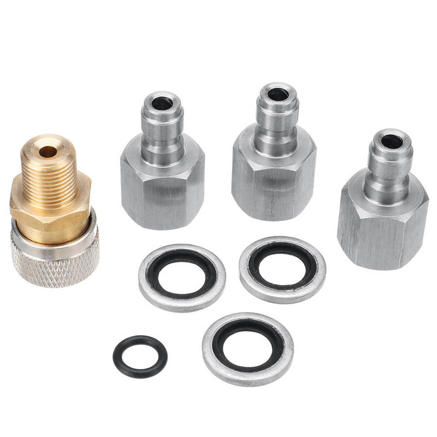 Stainless PCP air rifle filling quick release coupler 1/8 BSPP + 3 QR plugs.