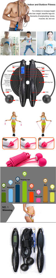 3M Jump Ropes With LCD Electronic Counting Skip Rope Outdoor Fitness Equipment Cordless Rope Skipping Accessories