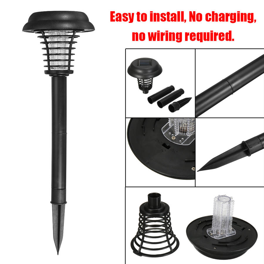 LED Solar Powered Mosquito Killer Light Outdoor Courtyard Rainproof Garden Home Lawn Lamp