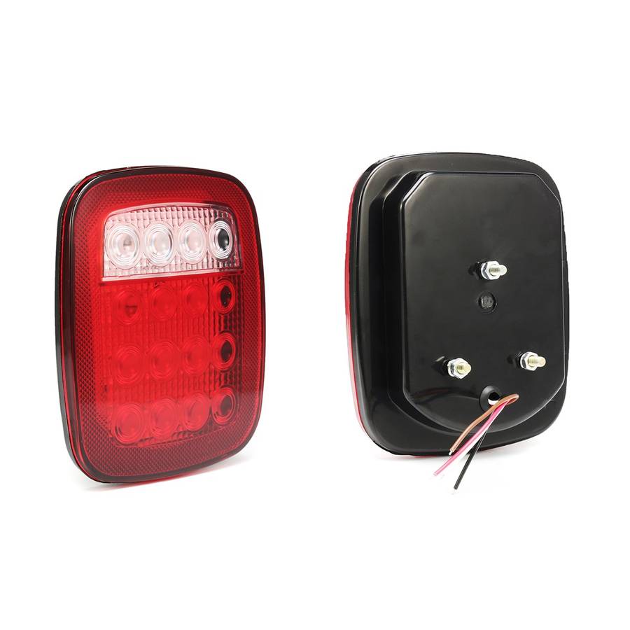 2Pcs LED Car Red White Tail Light Truck Trailer Stop Turn Lamp for Jeep JK TJ CJ YJ