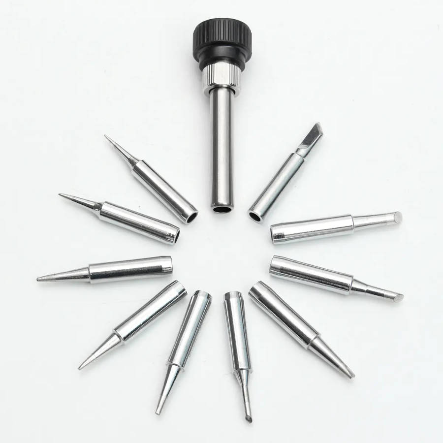 11Pcs 900M-T Soldering Iron Tips for 936 SAIKE ATTEN AOYUE KADA YIHUA Soldering Station 