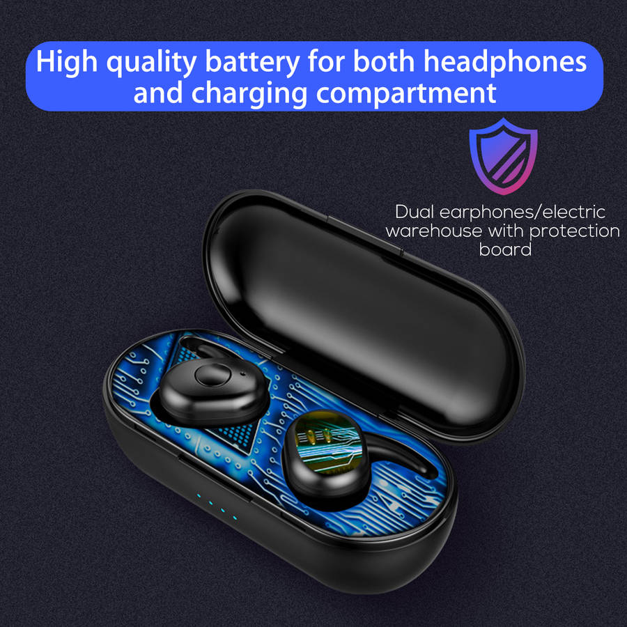 T12S bluetooth 5.0 TWS Headset Hifi Binaural Call Noise Cancelling Waterproof True Wireless Earphone With Mic