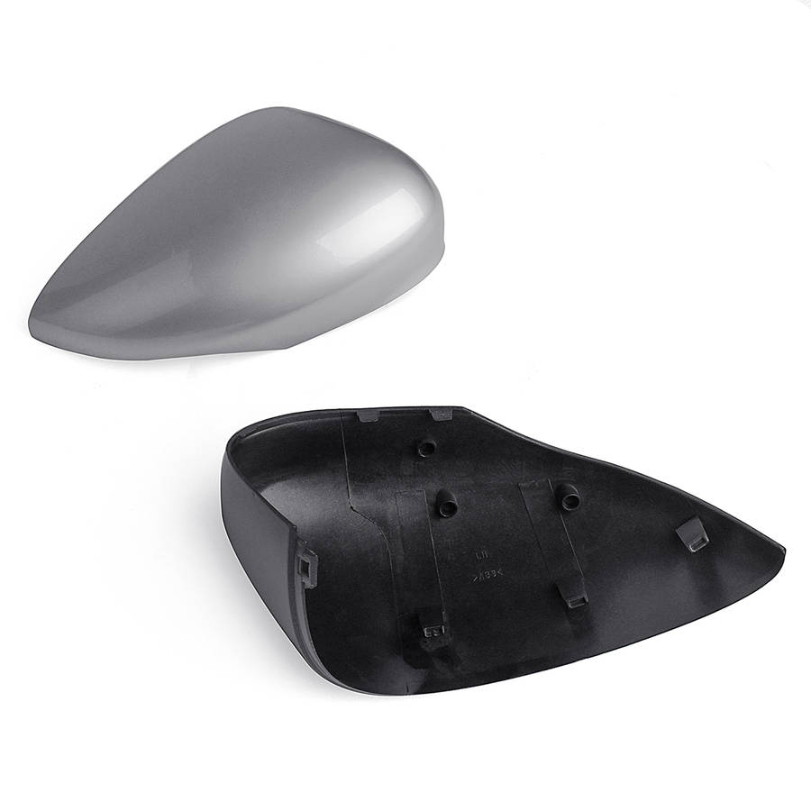 Left/Right Side Door Wing Rearview Mirror Cover Cap Silver For Ford Fiesta MK7 2008-2017