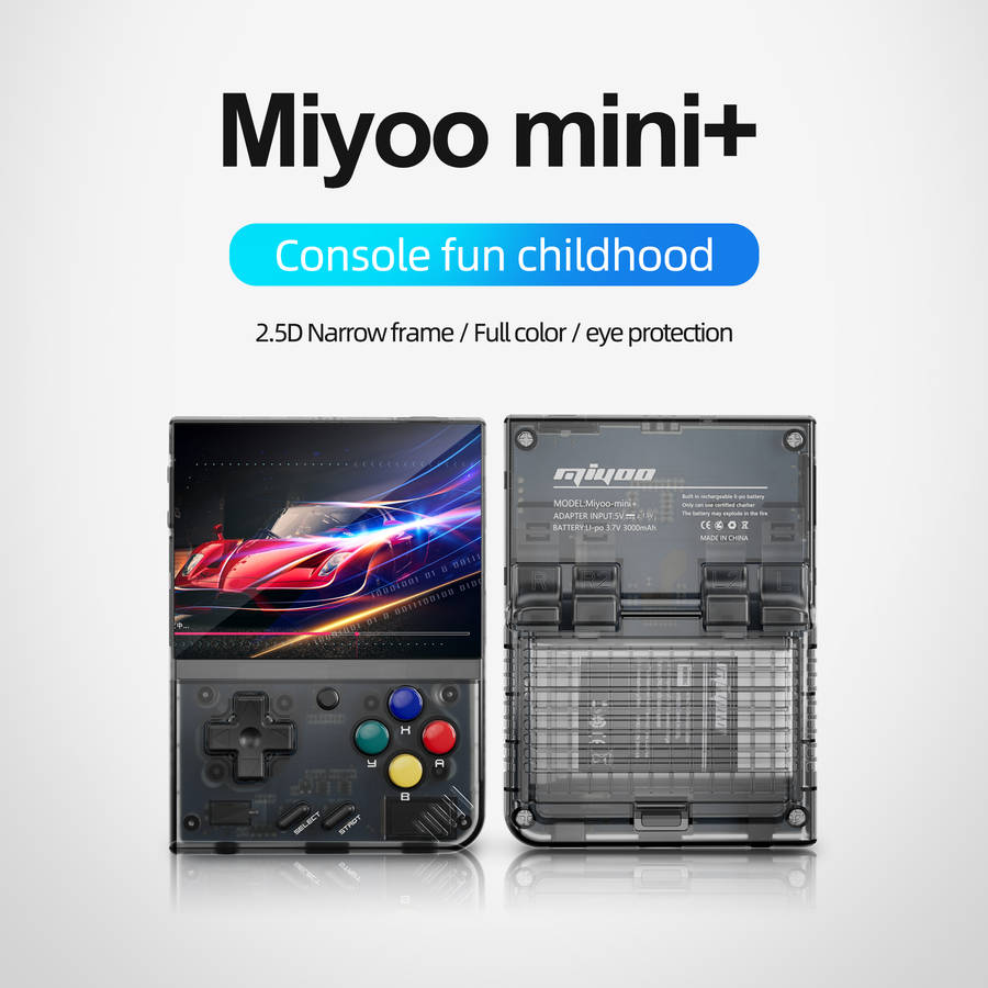 miyoo mini plus retro handheld game console for ps1 md sfc mame gb fc wsc 3.5 inch ips oca screen portable linux system pocket video game player no card no games