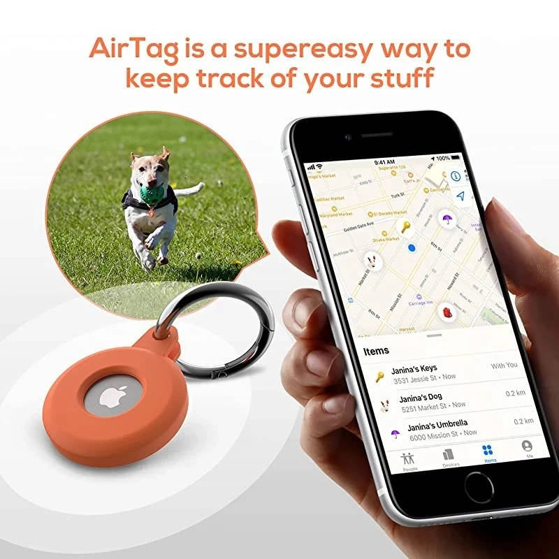 For Apple Airtags Liquid Silicone Protective Sleeve For Apple Locator Tracker Anti-lost Device Keychain Protective Sleeve for Apple Airtags