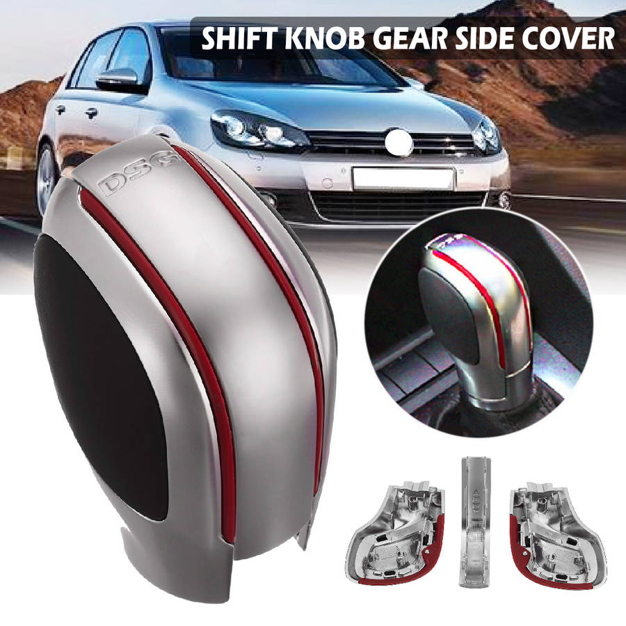 Gear Shift Knob Cover DSG With Red Trim For VW Golf MK6 MK7 R for Passat B7 B8