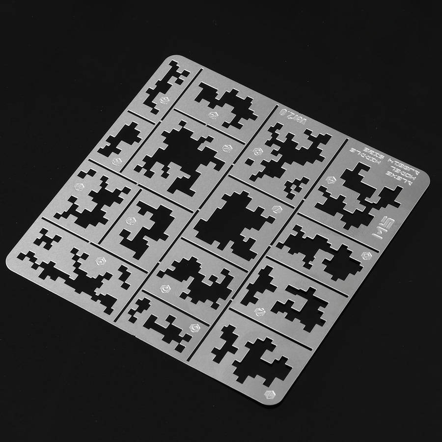 1/35 Stainless Steel AFV Digital Camo Spray Template Stenciling Leakage Spray Mould