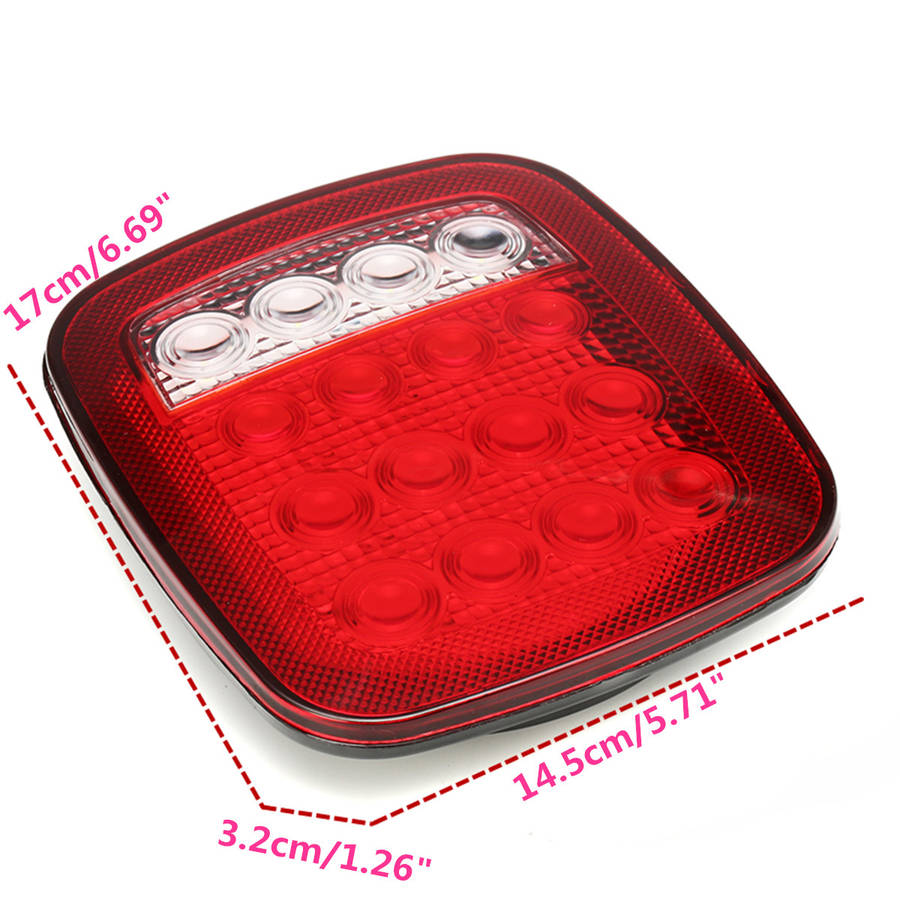 2Pcs LED Car Red White Tail Light Truck Trailer Stop Turn Lamp for Jeep JK TJ CJ YJ