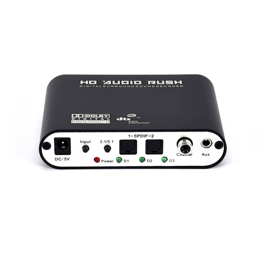 Digital to Analog 5.1 channel Stereo AC3 Audio Converter Optical SPDIF Coaxial AUX 3.5mm to 6 RCA So