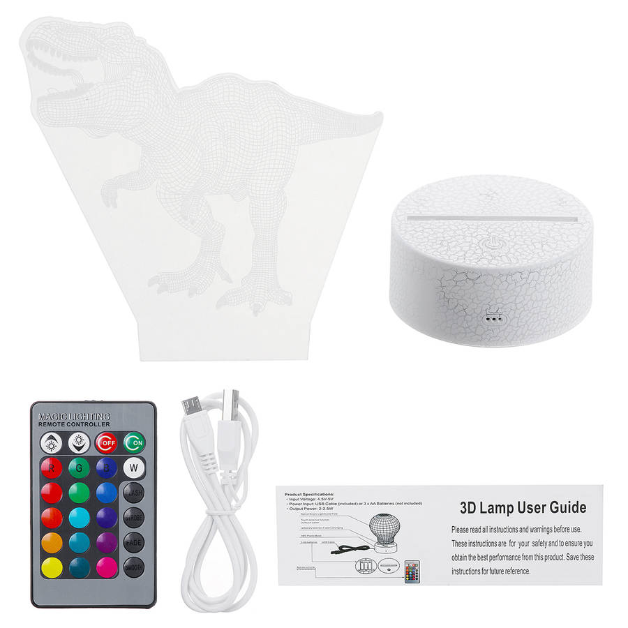 3D Dinosaur Night Light 16 Million Light Colors Toys Remote Control+Smart Touch Dimmable Christmas Toys