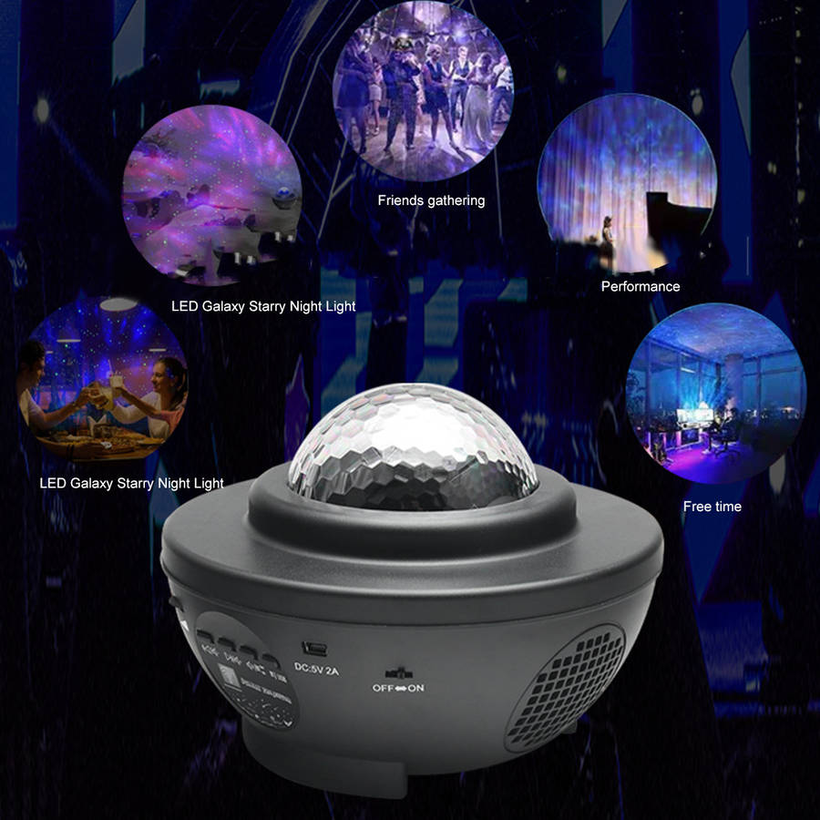LED Galaxy Starry Night Light Projector Ocean Star Sky Party Speaker Lamp Remote