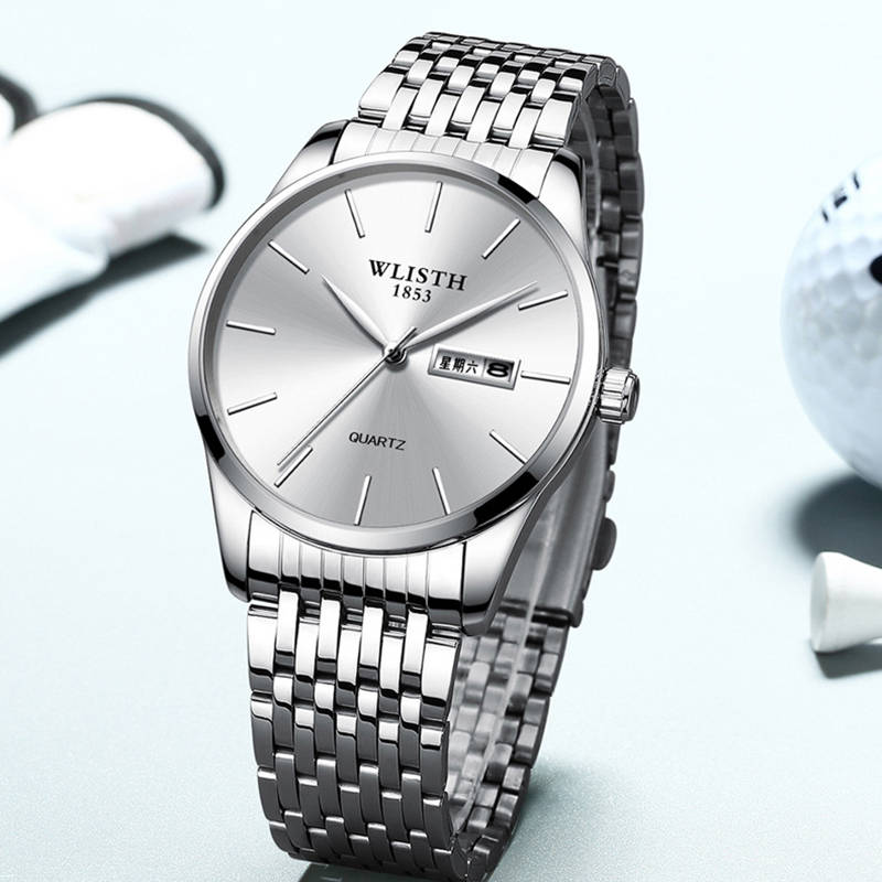 fashion casual men watch date week display business 3atm waterproof quartz watch