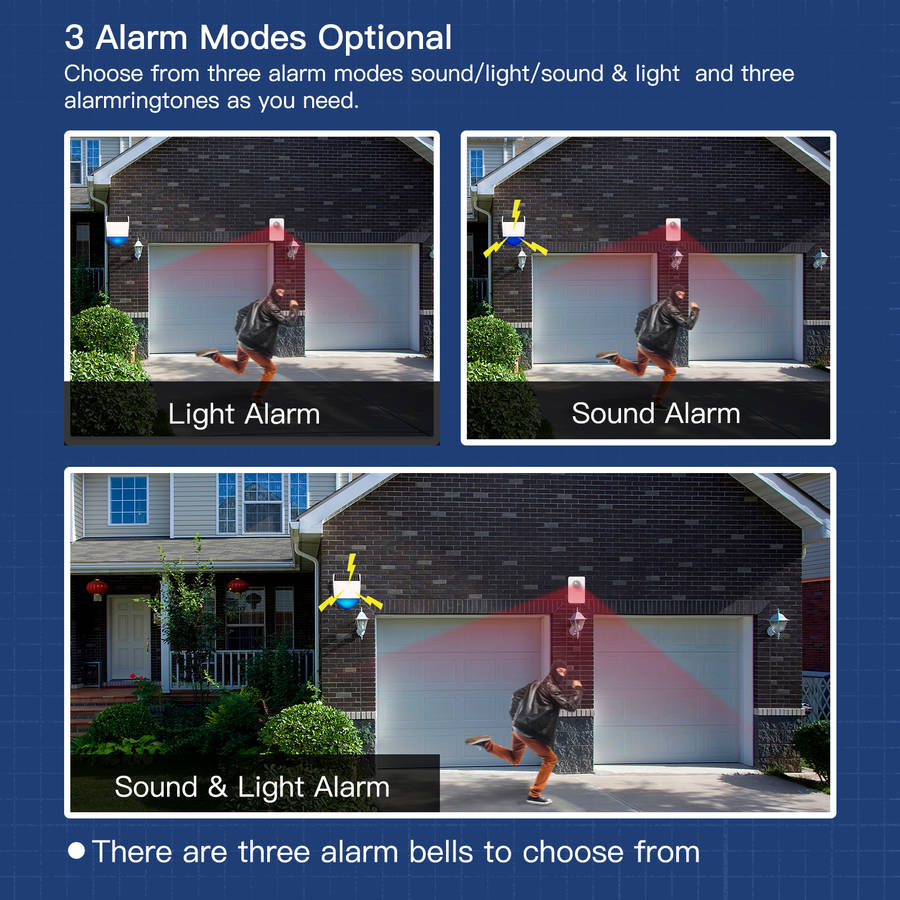 tuya wifi/zigbe smart siren alarm waterproof outdoor with solar with solar charging panel 95db remote control outdoor siren alarm