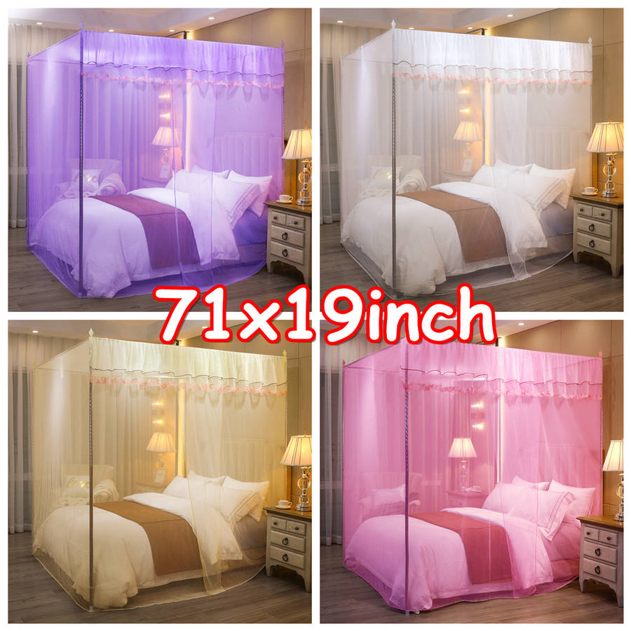 Mosquito Net 4 Corner 180*200CM Big Bed Canopy Home Bedding Lace Elegant