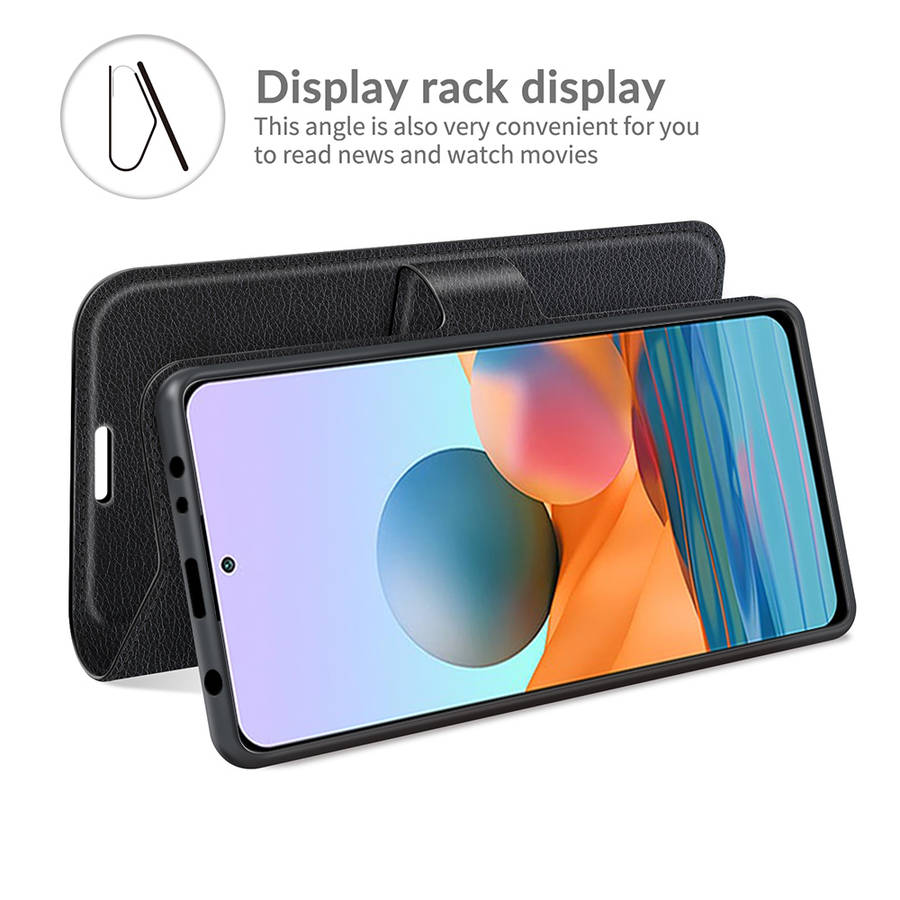 Bakeey for Xiaomi Redmi Note 10 Pro/ Redmi Note 10 Pro Max Case Litchi Pattern Flip Shockproof PU Le