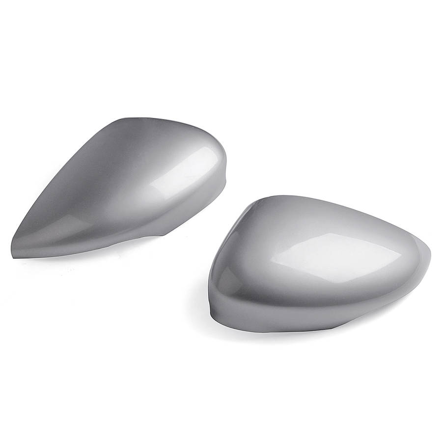 Left/Right Side Door Wing Rearview Mirror Cover Cap Silver For Ford Fiesta MK7 2008-2017