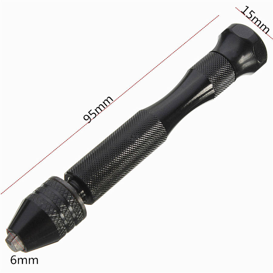 Drillpro Mini Aluminum Hand Drill with Keyless Chuck and 10 Twist Drills Rotary Tool