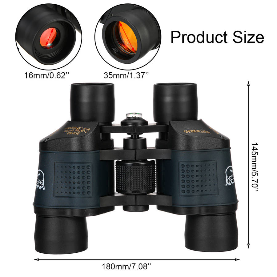 60x60 5-3000M Day/Night HD Hunting Binoculars With Compass Coordinates Outdoor Camping Waterproof Telescope