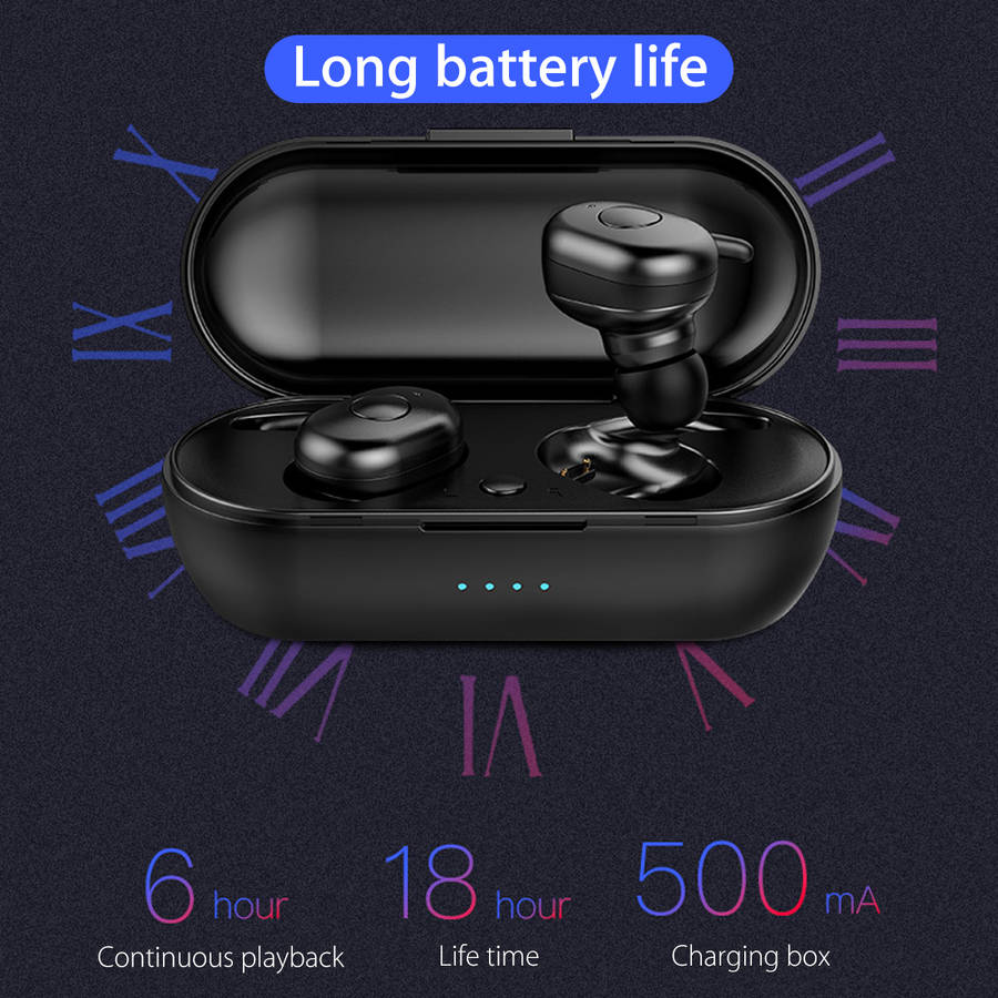 T12S bluetooth 5.0 TWS Headset Hifi Binaural Call Noise Cancelling Waterproof True Wireless Earphone With Mic