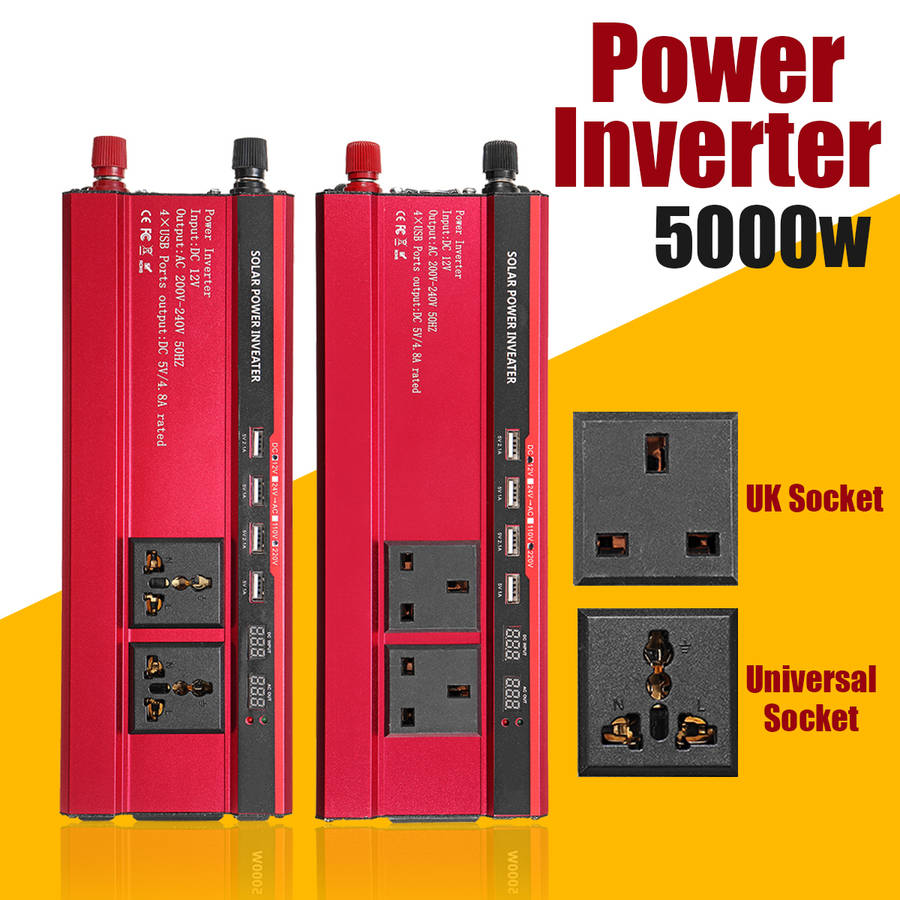 5000W Peak Solar Power Inverter DC 12V/24V To AC 110V/220V Modified Sine Wave Converter