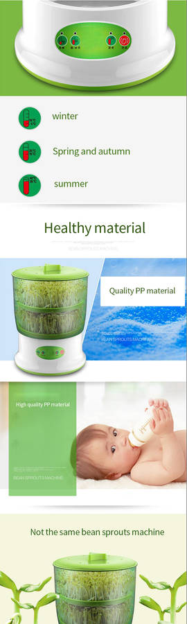 220V Intelligent Bean Sprout Maker Large Capacity Thermostat Green Seeds Growing Automatic Bean Sprout Machine