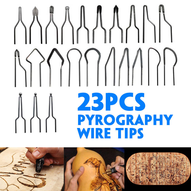 23Pcs Pyrography Wire Tips for Pyrography Machine Replacement Wood Burning
