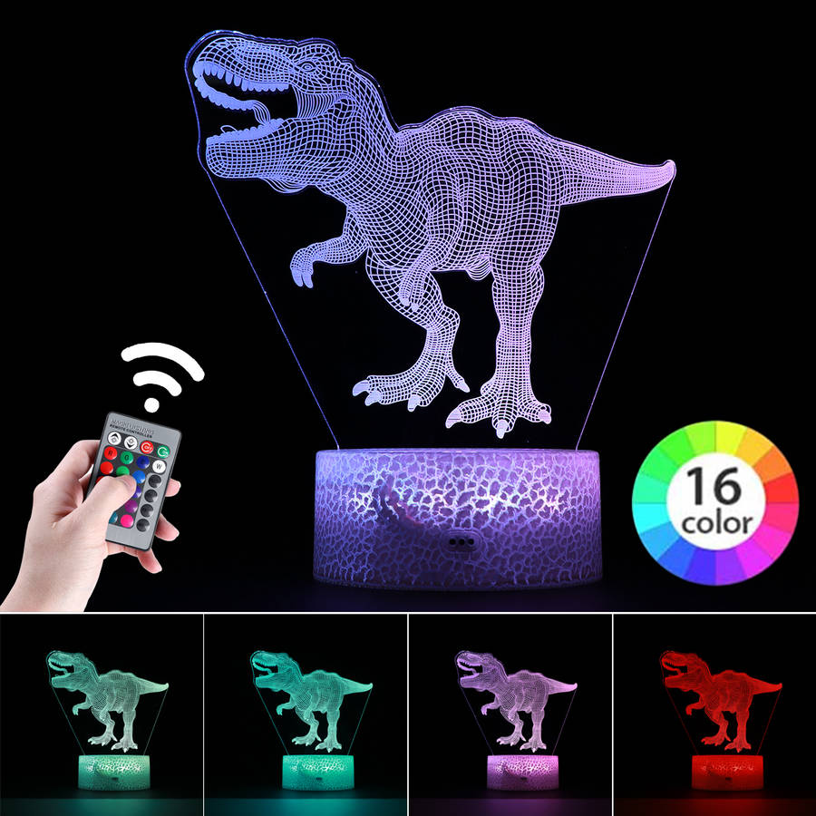 3D Dinosaur Night Light 16 Million Light Colors Toys Remote Control+Smart Touch Dimmable Christmas Toys