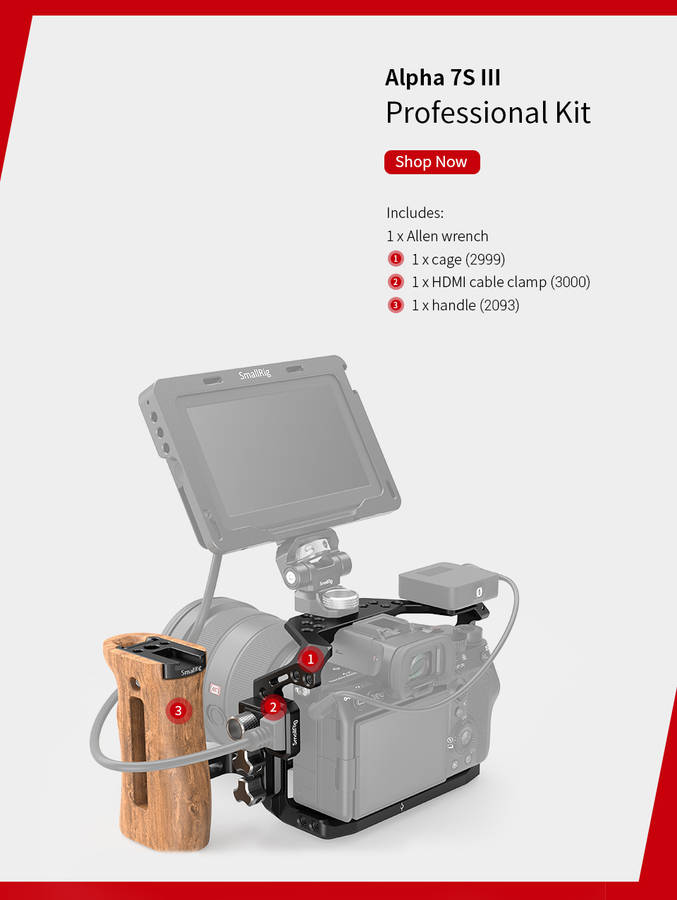SmallRig 2999 A7S3 DSLR Cage A7SIII Form-fitting Cage for Sony Alpha 7S III Camera Cage A7S3 Cage Rig