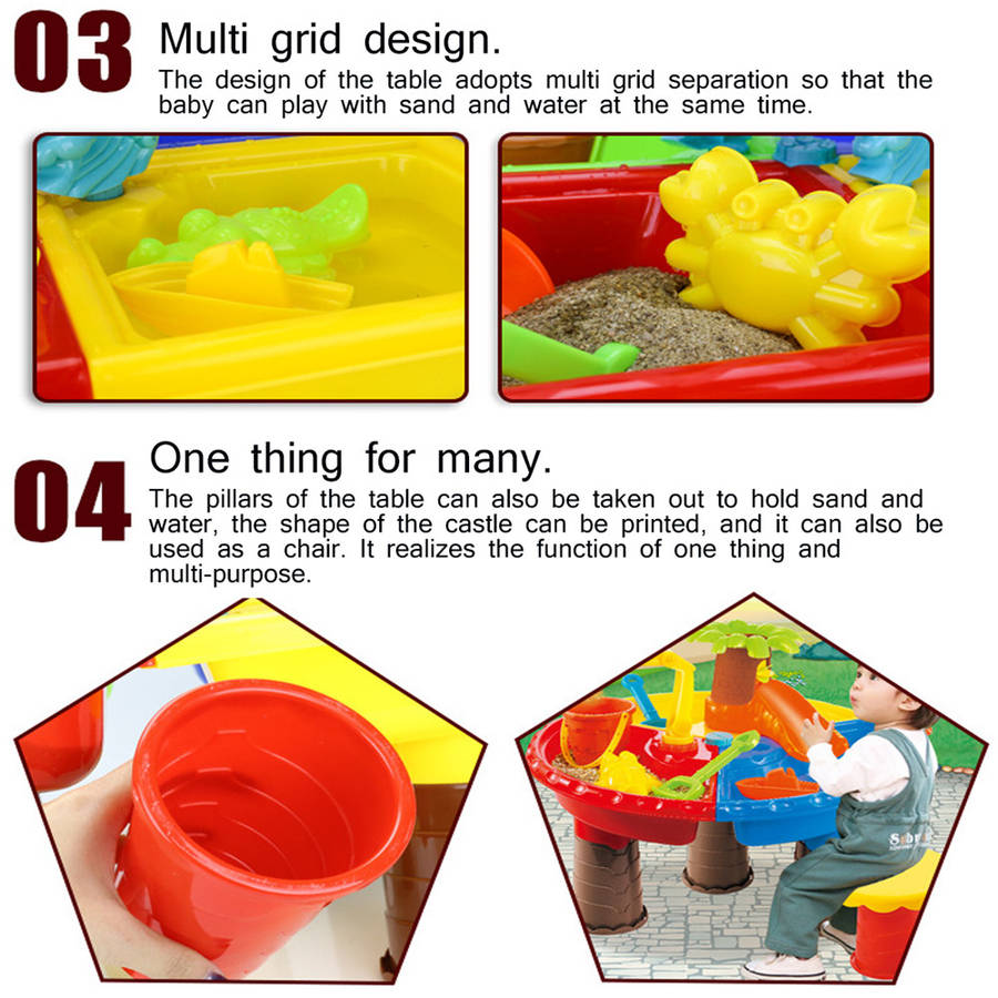 Sand And Water Table Sandpit Indoor Outdoor Beach Kids Children Play Toy Set