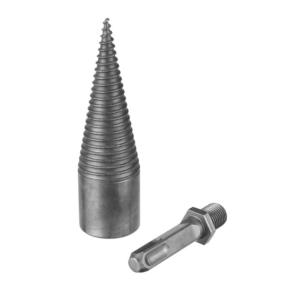 32/42mm Steel Firewood Drill Bit Wood Splitting Splitter Screw Cone Punch Tool