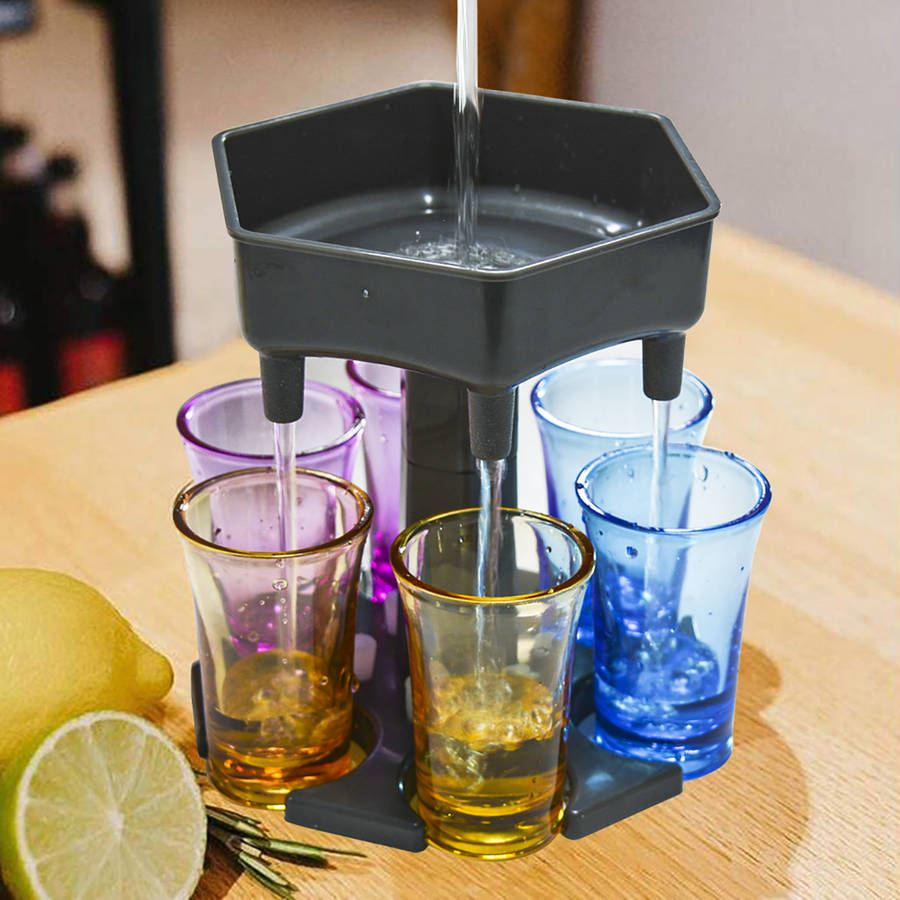 6 Shot Glass Dispenser Holder Liquid Dispenser Drinking Games Party Beverage Separator Tools