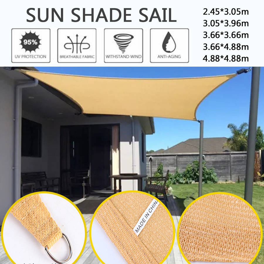 Shade Sail 95% UV Block Top Cover for Outdoor Patio Garden Backyard Awnings for Patio