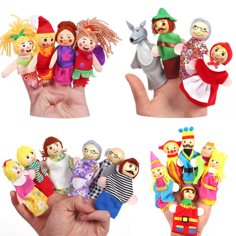christmas 7 types family finger puppets set soft cloth doll for kids childrens gift plush toys