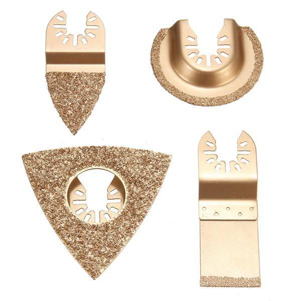 4pcs Carbide Grout Blades Set Oscillating Multitool Saw Blades for Dewalt Stanley Black Decker Bosc