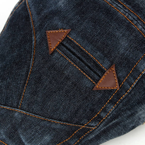 Fashion Mens Washed Denim Beret Caps Vintage Cowboy Flat Sun Cap