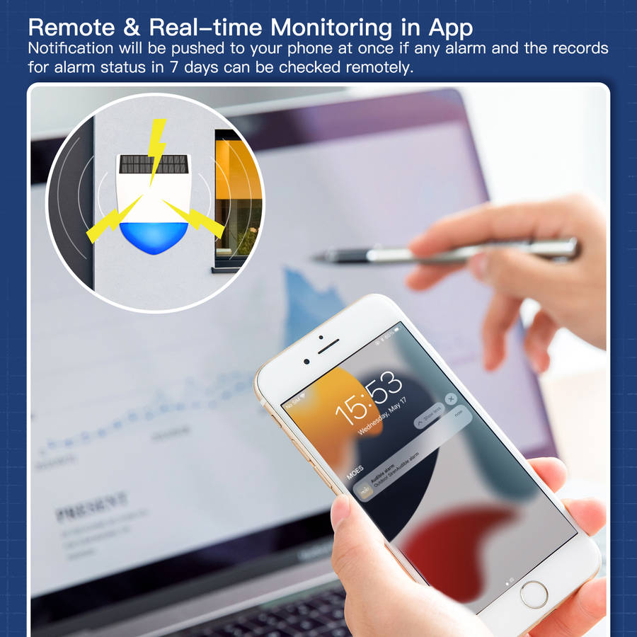 tuya wifi/zigbe smart siren alarm waterproof outdoor with solar with solar charging panel 95db remote control outdoor siren alarm