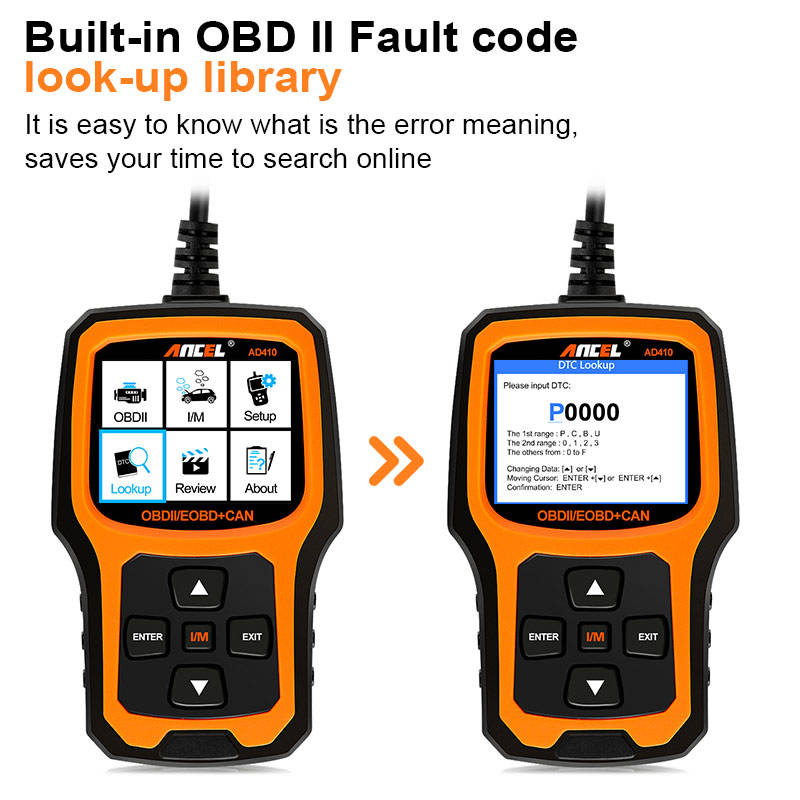 Ancel AD410 Car OBD2 Scanner Original OBD EOBD Automotive Car Diagnostic Scanner Tool Code Reader Scan Tools