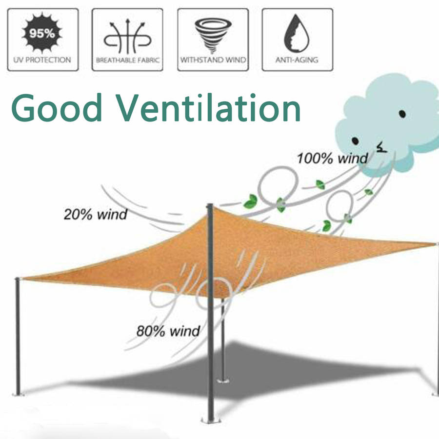 Shade Sail 95% UV Block Top Cover for Outdoor Patio Garden Backyard Awnings for Patio
