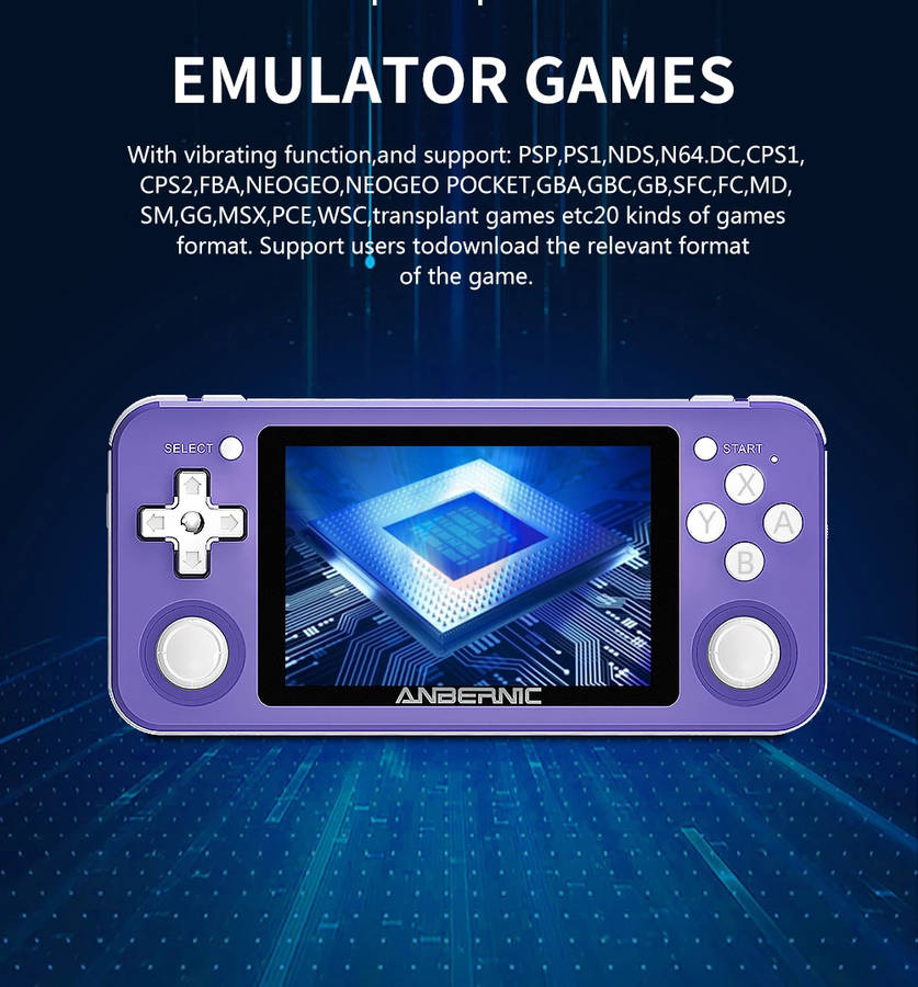 ANBERNIC RG351P 64GB 2500 Games IPS HD Handheld Game Console Support for PSP PS1 N64 GBA GBC MD NEOGEO FC Games Player 64Bit RK3326 Linux System OCA Full Fit Screen