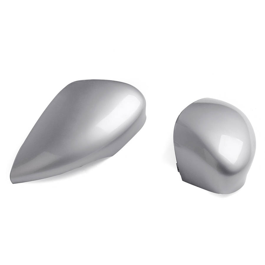 Left/Right Side Door Wing Rearview Mirror Cover Cap Silver For Ford Fiesta MK7 2008-2017