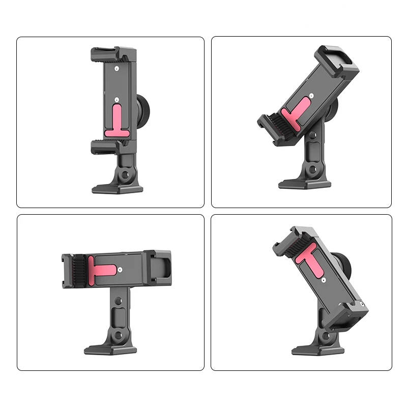 Ulanzi ST-27 Iron Man IV 360 Rotatable Phone Clip Clamp Mount Holder with Cold Shoe for Mobile Phone